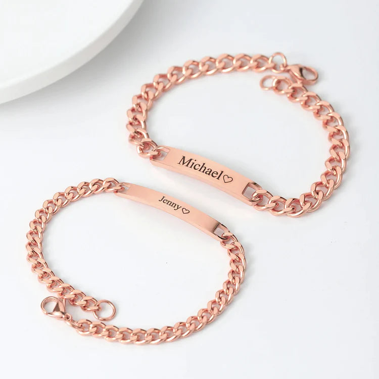 COUPLES ENGRAVED BRACELET SET