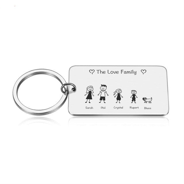 Custom Family Engraved Keyring