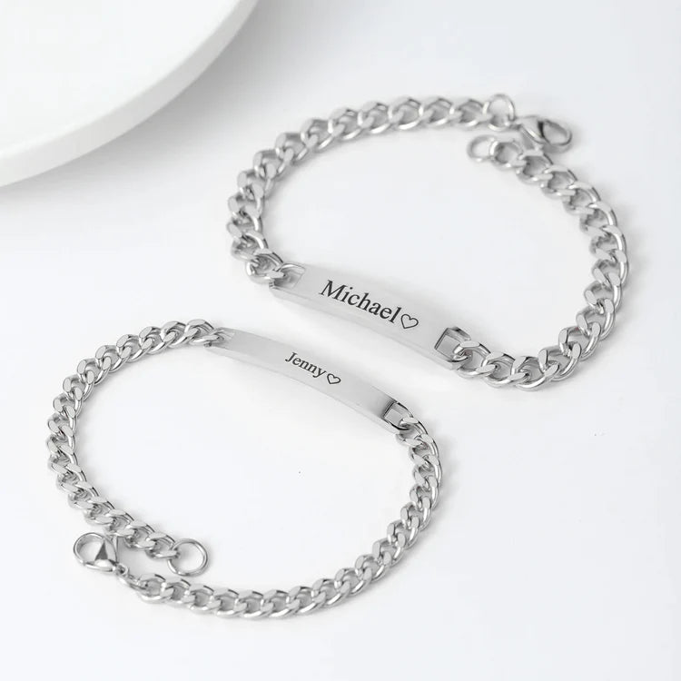 COUPLES ENGRAVED BRACELET SET