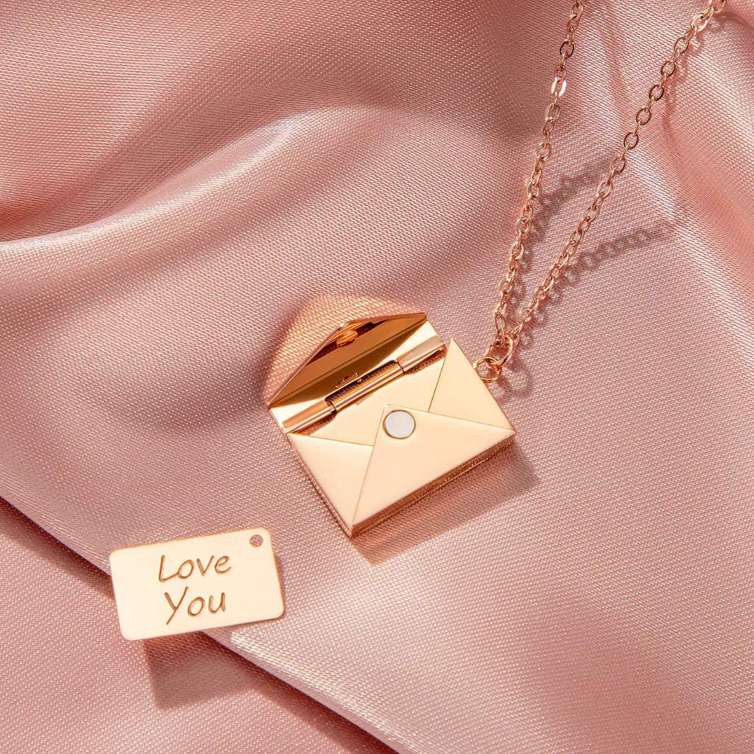 PERSONALIZED PHOTO/TEXT ENVELOPE LOVE LETTER NECKLACE